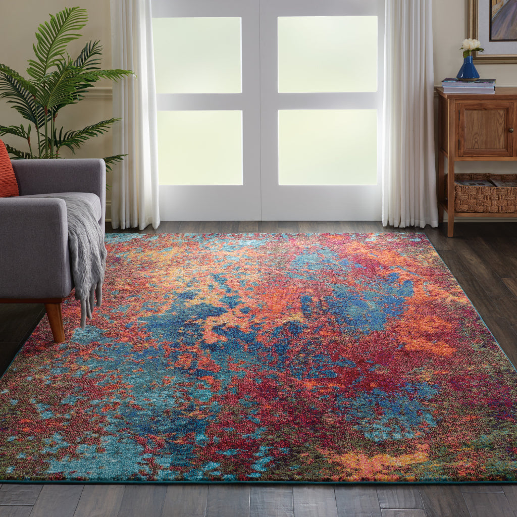 Nourison Home Celestial CES08 Multicolor Rectangle Indoor Area Rug - Power Loomed Modern Abstract Medium Pile Rug