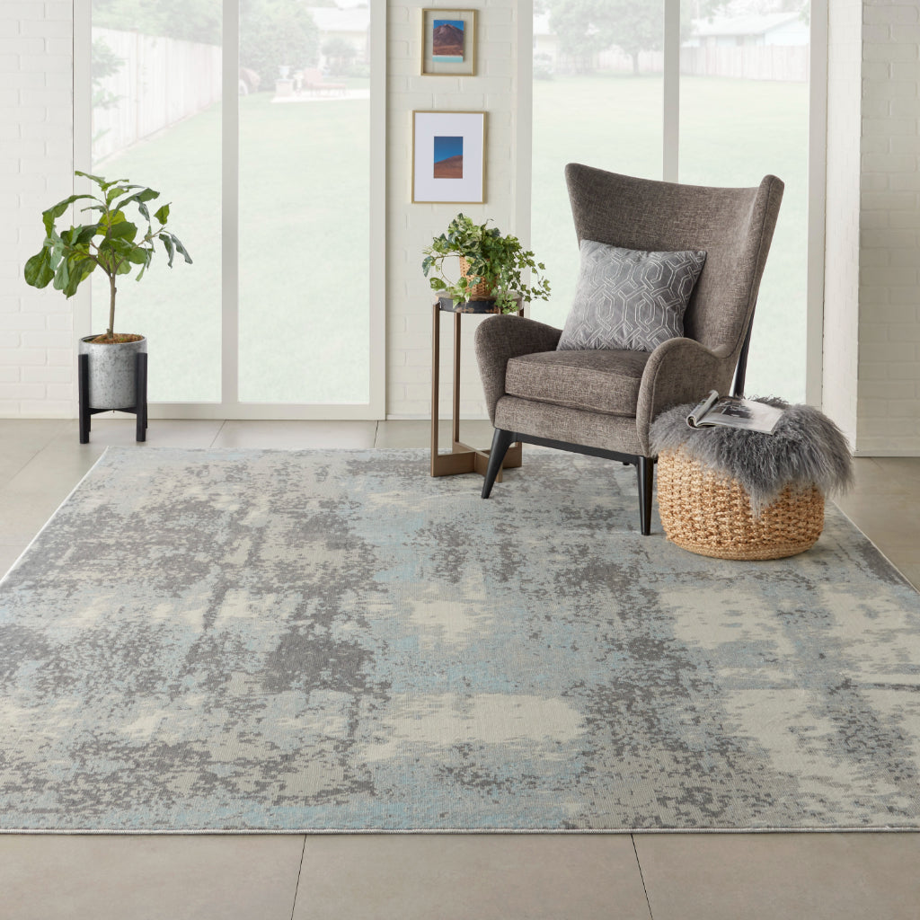 Nourison Home Imprints IMT02 Two-Color Rectangle Indoor Area Rug - Modern Style Medium Pile Abstract Rug