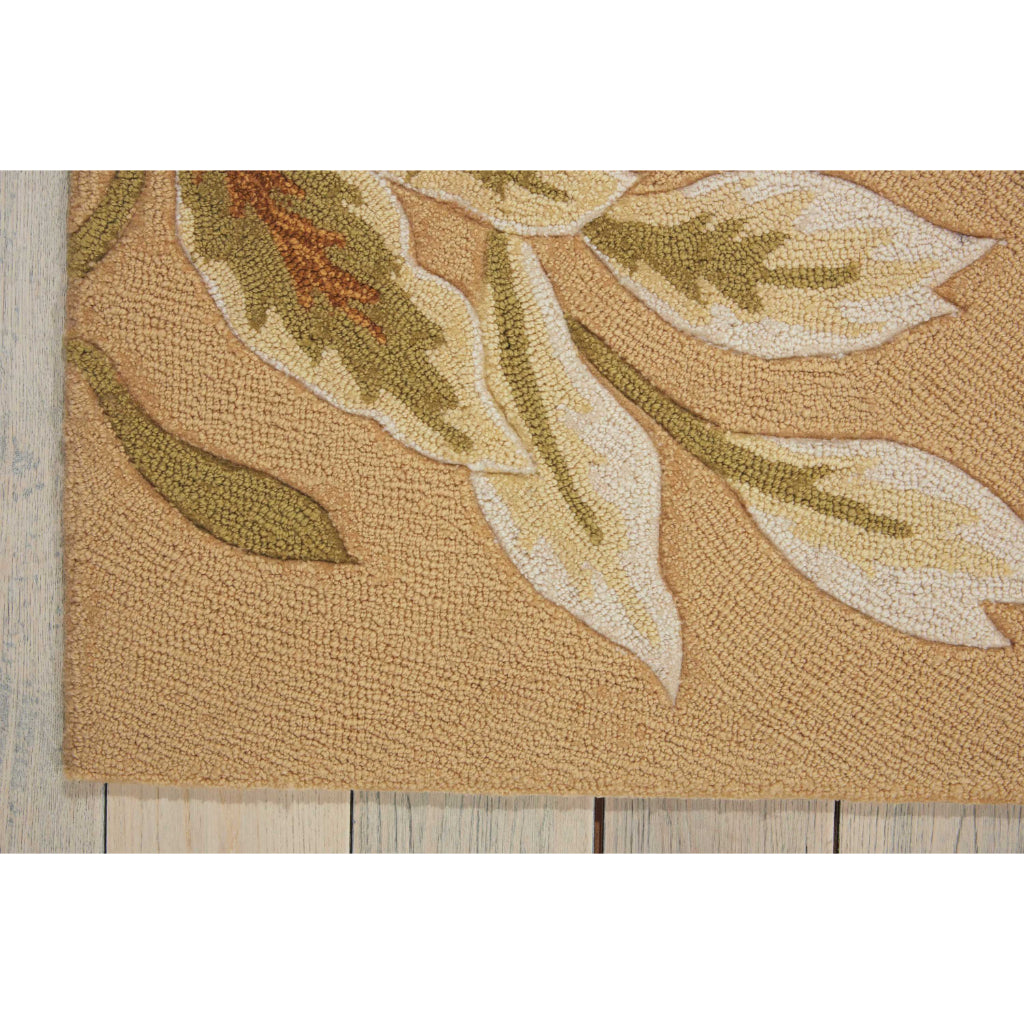 Nourison Home Fantasy FA11 Multicolor Indoor Rectangle Area Rug - Hand Hooked Low Pile Floral Rug with Beige Background