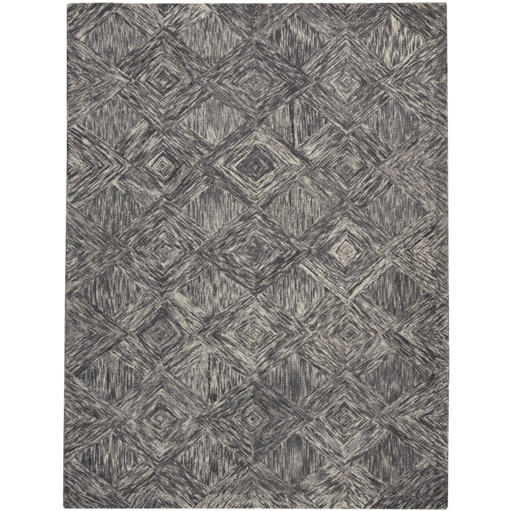 Nourison Home Linked LNK01 Gray Rectangle Indoor Area Rug - Hand Tufted Rug Made of 100% Wool