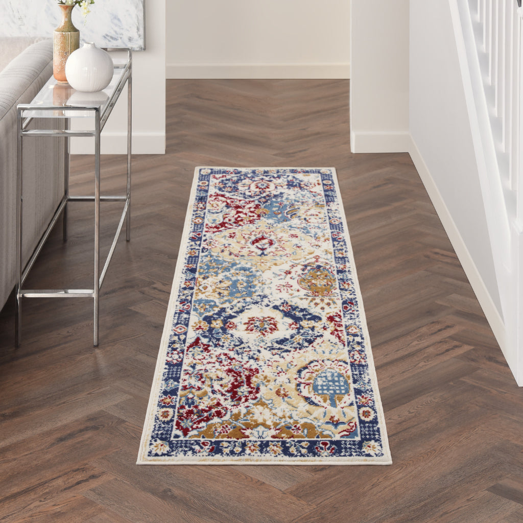Nourison Home Grafix GRF31 Multicolor Indoor Runner - Distressed Vintage Finish Medium Pile Runner-