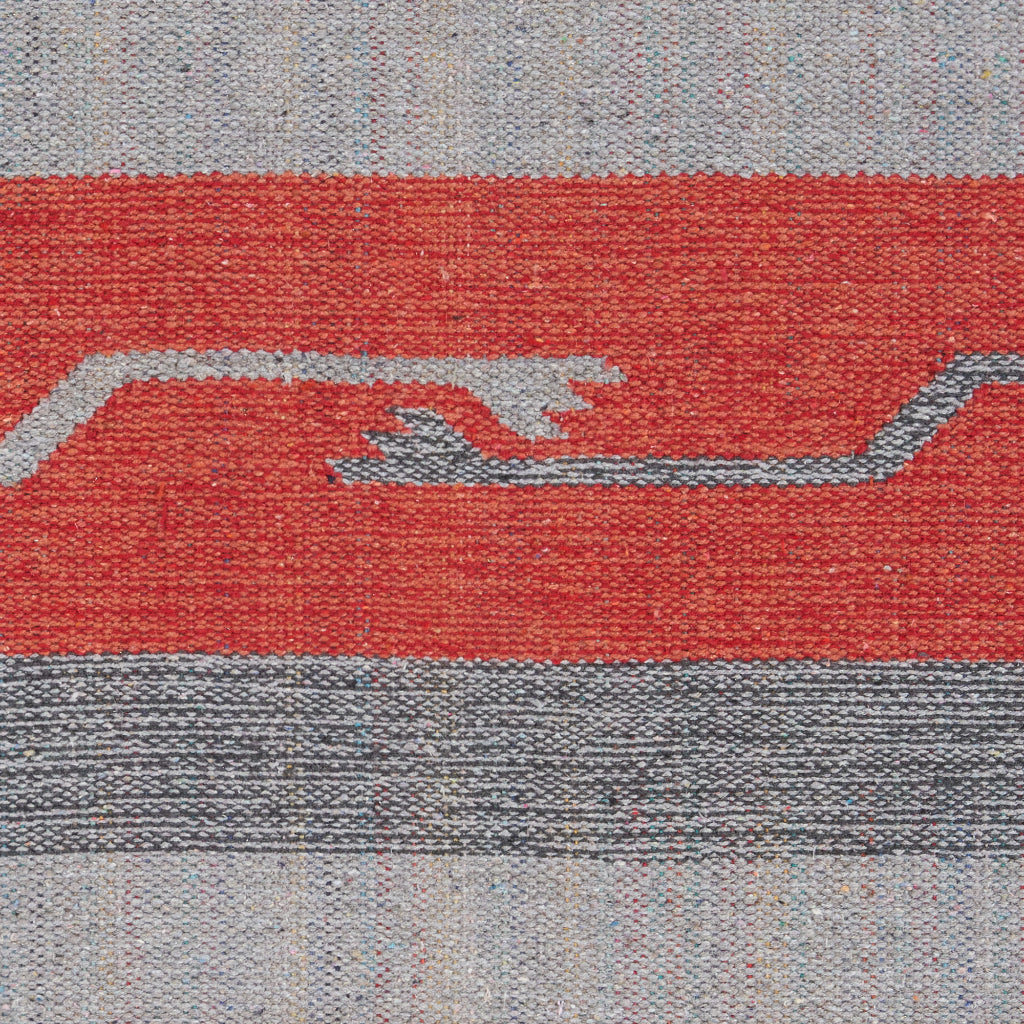 Nourison Home Baja BAJ01 Handmade Multicolor Rectangle Area Rug - Reversible Indoor Rug with Gray &amp; Red Stripes