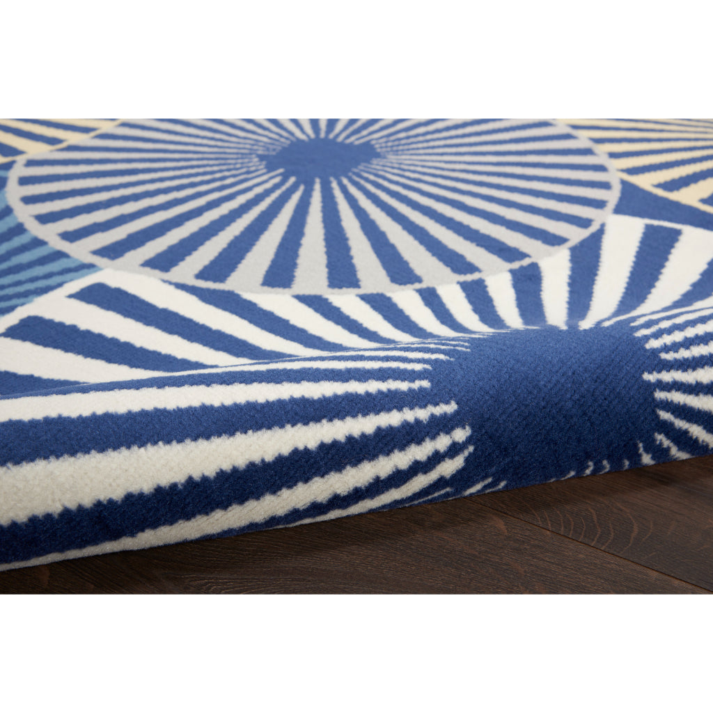 Nourison Home Grafix GRF20 Navy Indoor Runner - Power Loomed Medium Pile Living Room Runner-