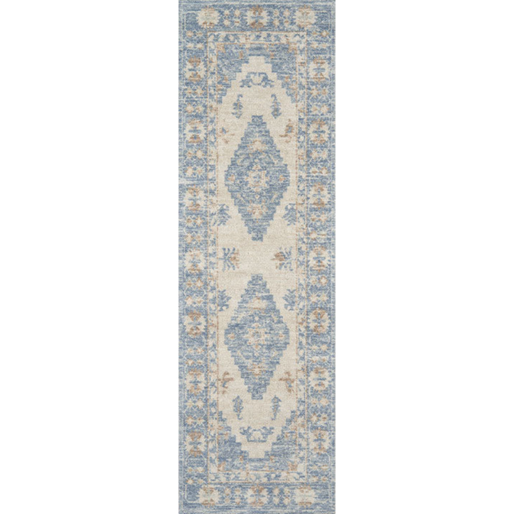 Momeni Anatolia ANA-1 Blue Indoor Rectangle Runner - Stylish Machine Made Rug with Modern Tribal Design Made of High Quality Wool & Nylon-