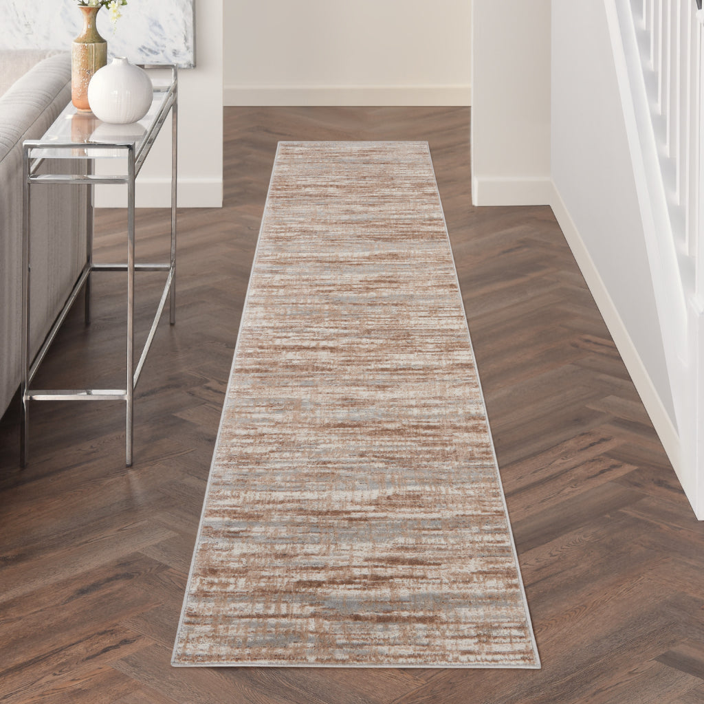 Nourison Home Elation ETN01 Two-Color Indoor Runner - Power Loomed Low Pile Hallway Runner with Abstract Design-
