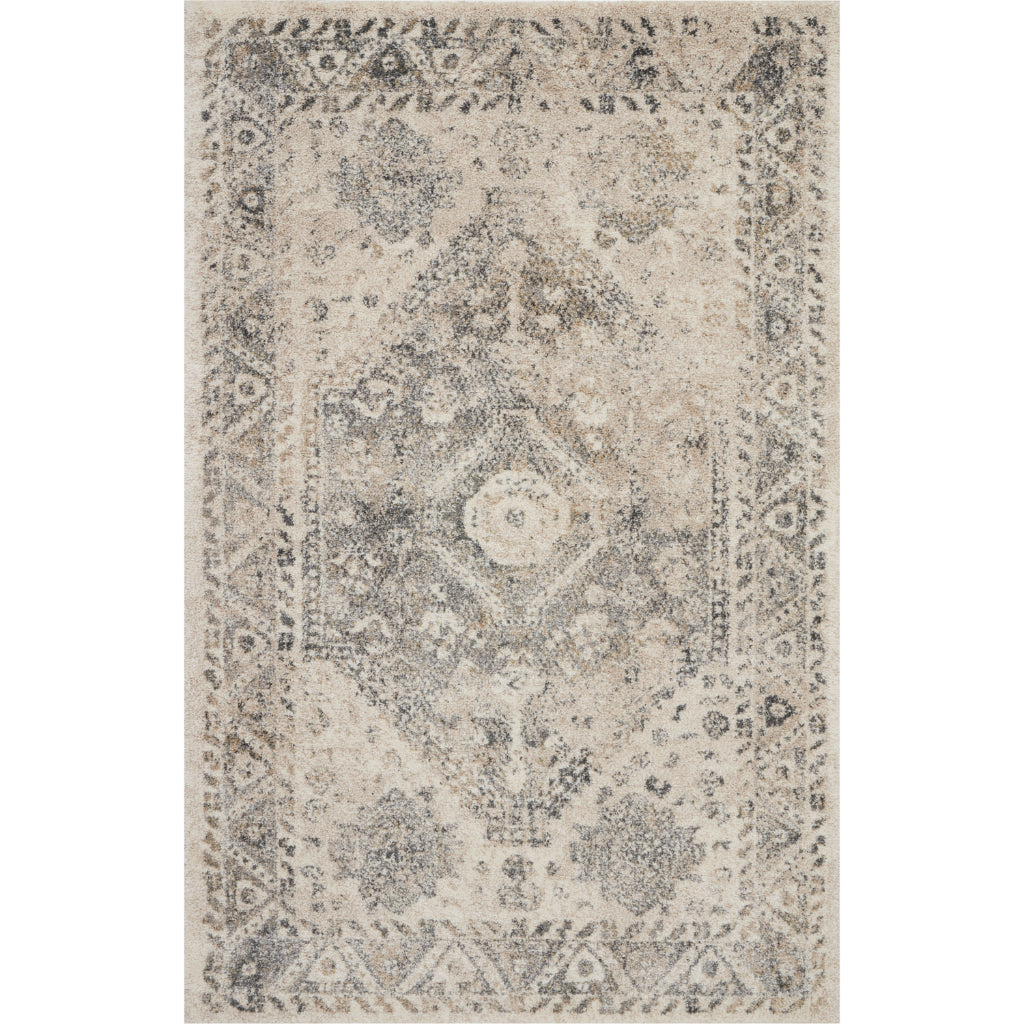 Nourison Home Fusion FSS11 Two-Color Indoor Rectangle Area Rug - Vintage Style Power Loomed Medium Pile Rug with Medallion Design-