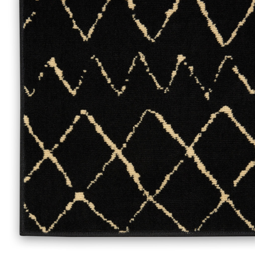 Nourison Home Grafix GRF04 Black Indoor Rectangle Area Rug - Power Loomed Medium Pile Bohemian Rug