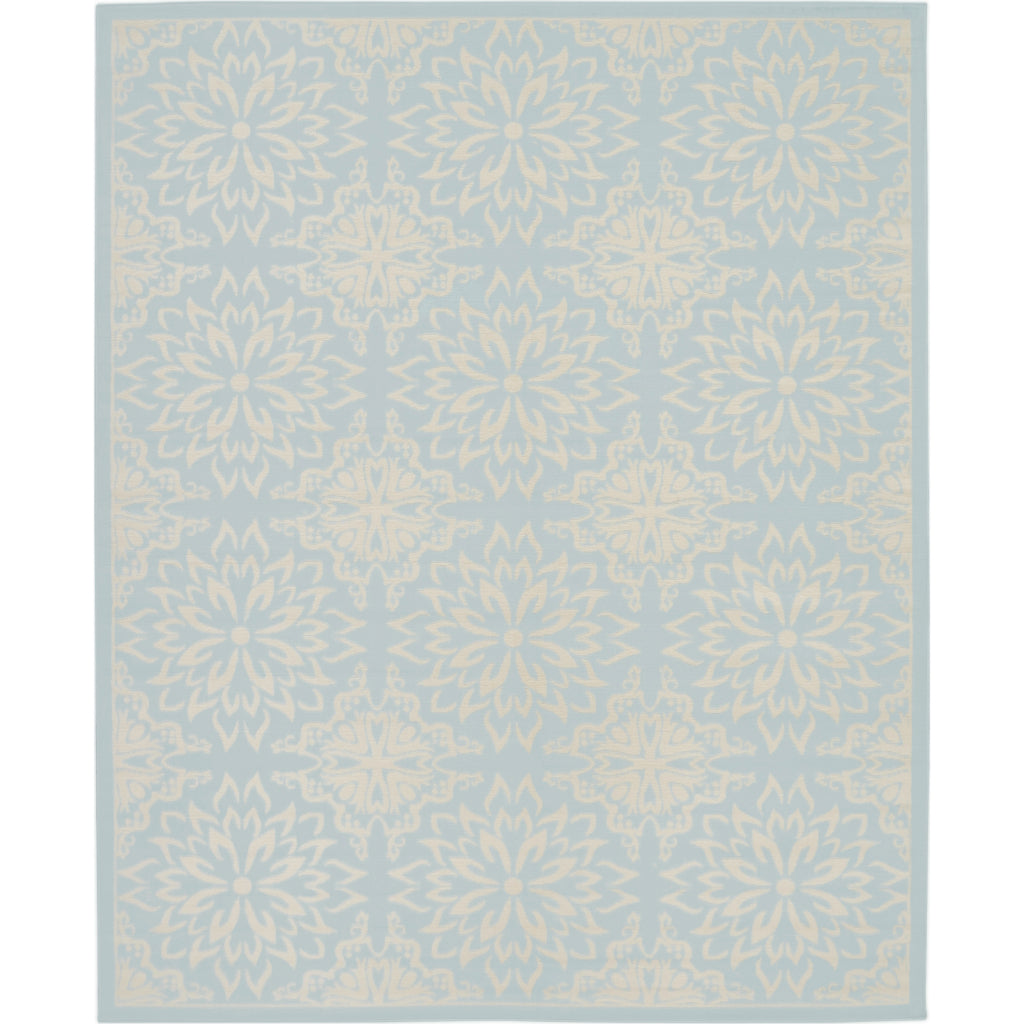 Nourison Home Jubilant JUB06 Light Blue Rectangle Indoor Area Rug - Elegant Medium Pile Farmhouse Style Rug with Floral Design-