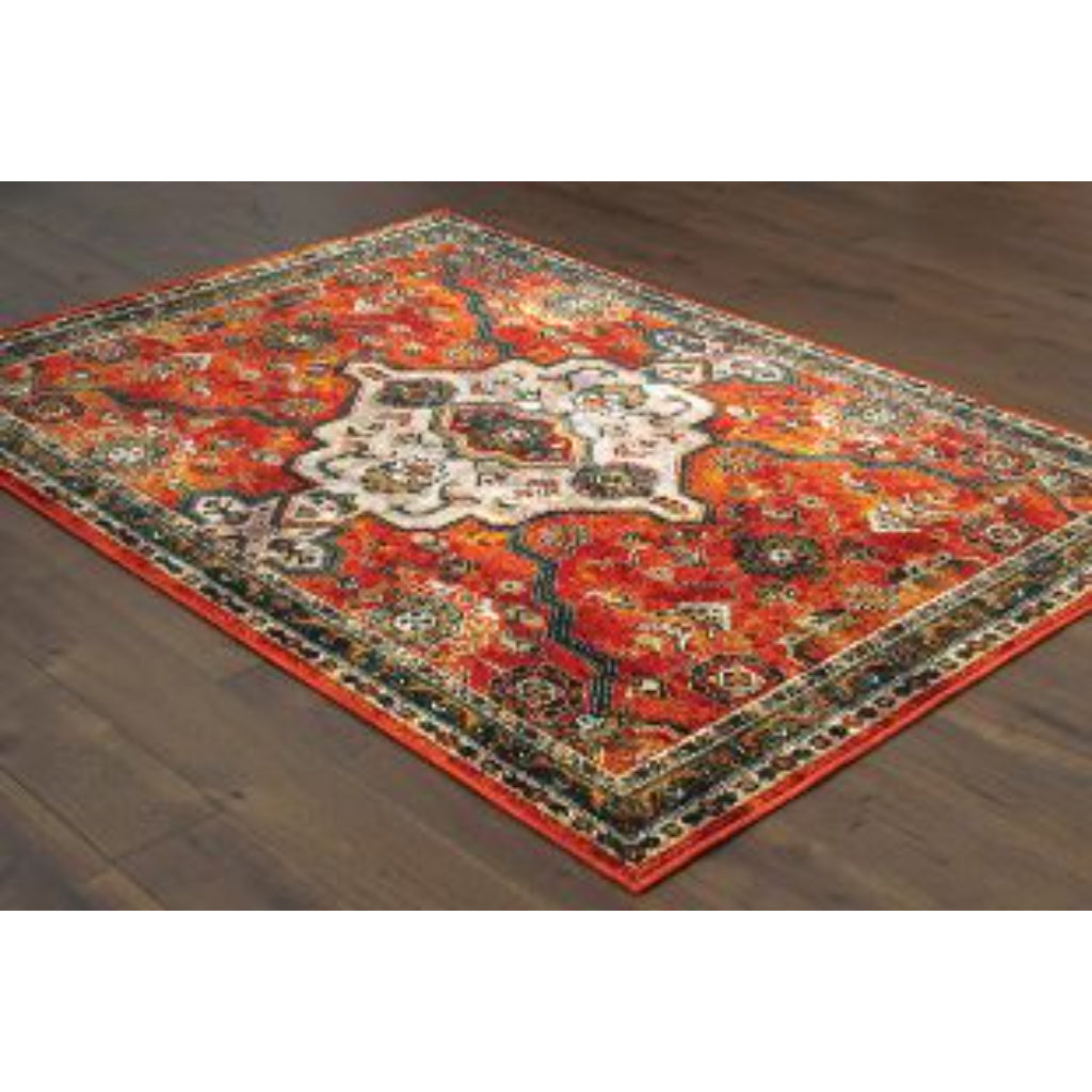 Oriental Weavers Sedona 9589A Multicolor Rectangle Indoor Area Rug - Durable &amp; Stain Resistant Low Pile Rug