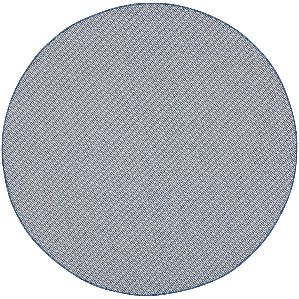 Nourison Home Courtyard COU01 Blue Indoor / Outdoor Round Rug - Modern Style Power Loomed Low Pile Rug-