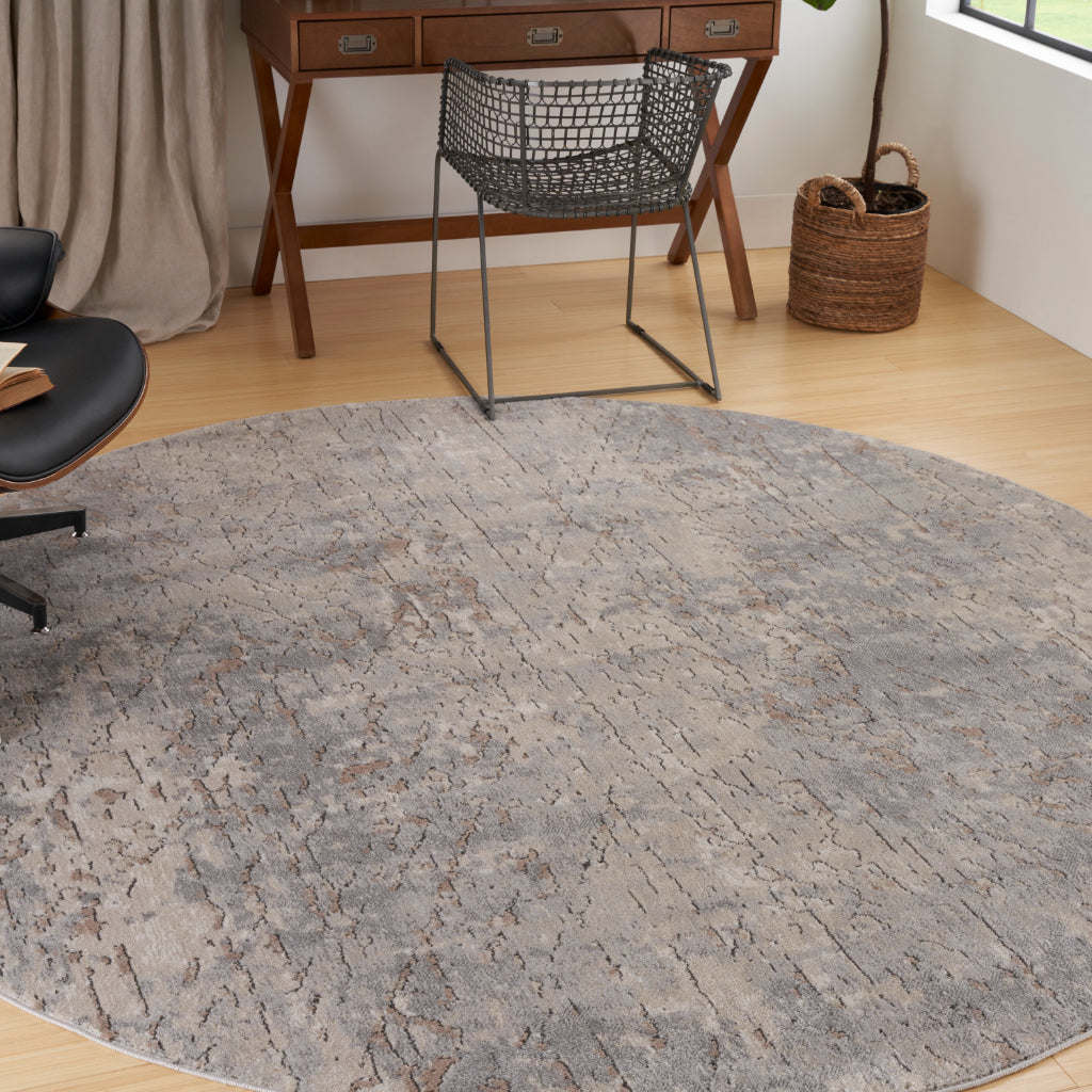 Nourison Home Concerto CNC03 Beige Round Indoor Area Rug - Power Loomed Low Pile Rug