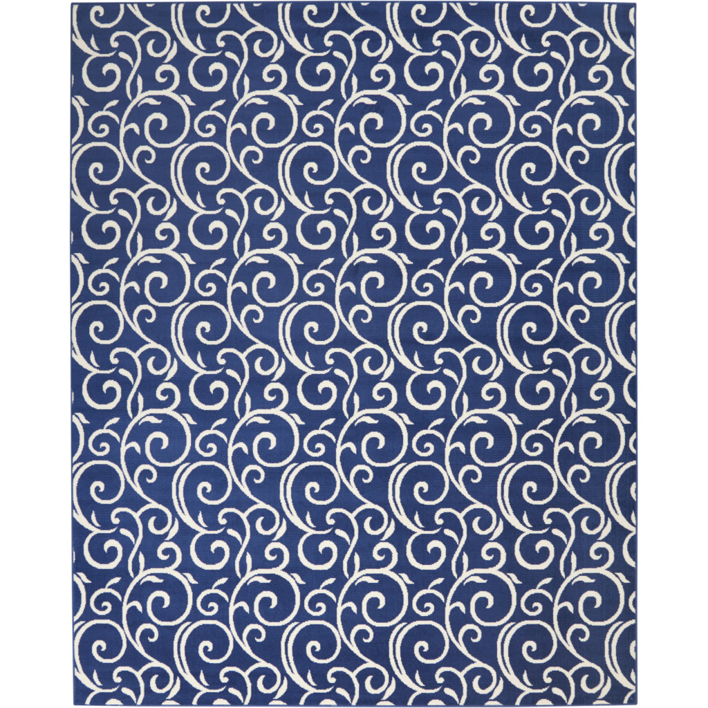 Nourison Home Grafix GRF19 Navy Rectangle Indoor Area Rug - Power Loomed Medium Pile Living Room Rug-