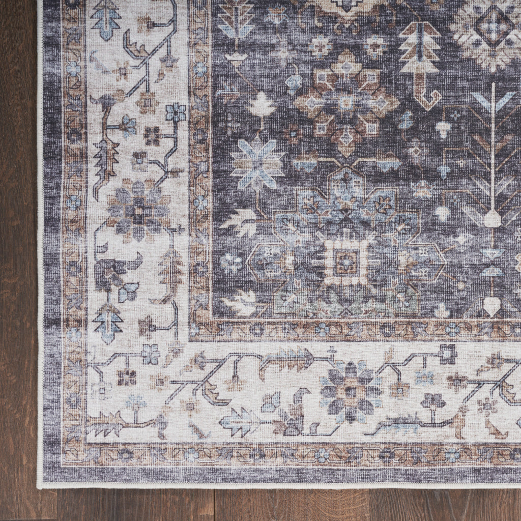 Nourison Home Fulton FUL12 Multicolor Indoor Runner - Vintage Style Flatweave Low Pile Hallway Runner with Shades of Gray