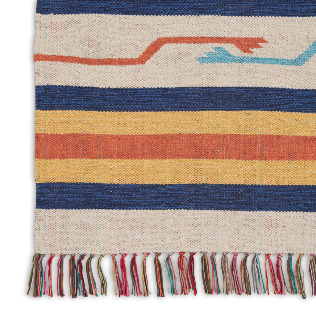 Nourison Home Baja BAJ01 Handmade Multicolor Runner - Reversible Indoor Runner with White Background-