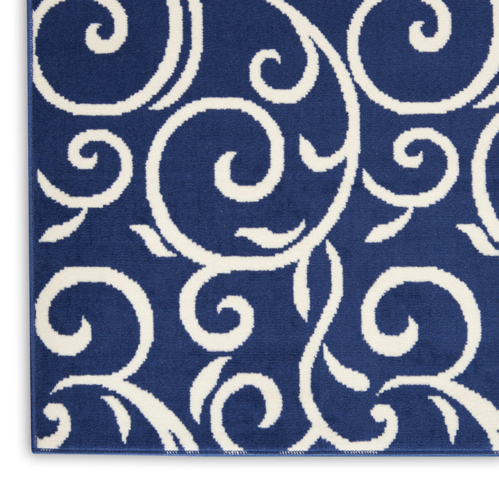 Nourison Home Grafix GRF19 Navy Rectangle Indoor Area Rug - Power Loomed Medium Pile Living Room Rug-