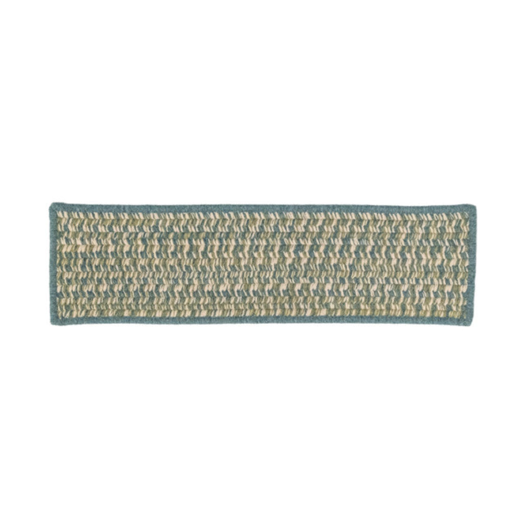 Colonial Mills Hayley Tweed Green Rectangle Indoor Stair Tread - Trendy Reversible Handmade Stair Tread