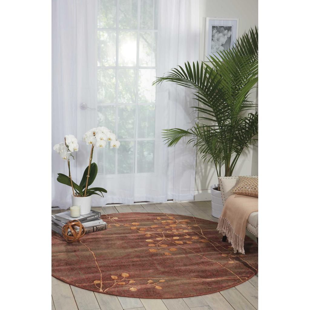 Nourison Home Somerset ST74 Multicolor Indoor Round Area Rug - Rustic Power Loomed Machine Made Medium Pile