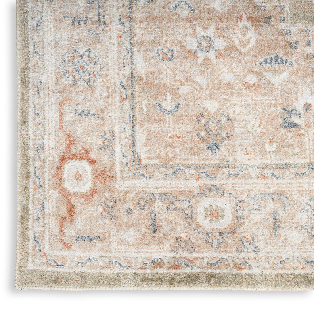 Nourison Home Astra ASW11 Rectangle Multicolor Machine Washable Rug - Power Loomed Persian Rug with Faded Brown Medallion Pattern-