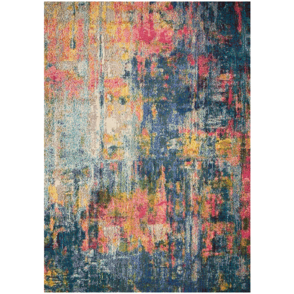 Nourison Home Celestial CES09 Multicolor Rectangle Indoor Area Rug - Power Loomed Modern Abstract Medium Pile Rug