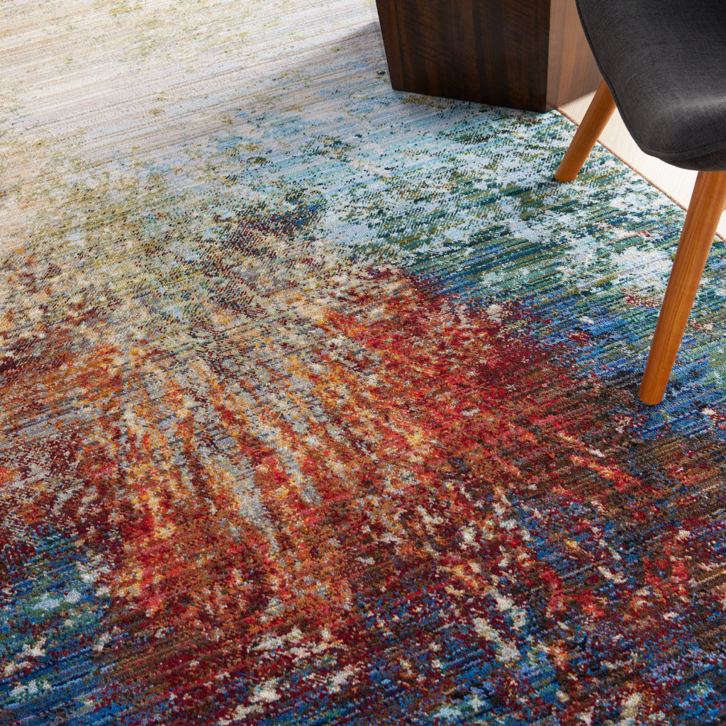 Nourison Home Chroma CRM02 Multicolor Rectangle Indoor Area Rug - Modern Style Loom-Woven Medium Pile Rug-