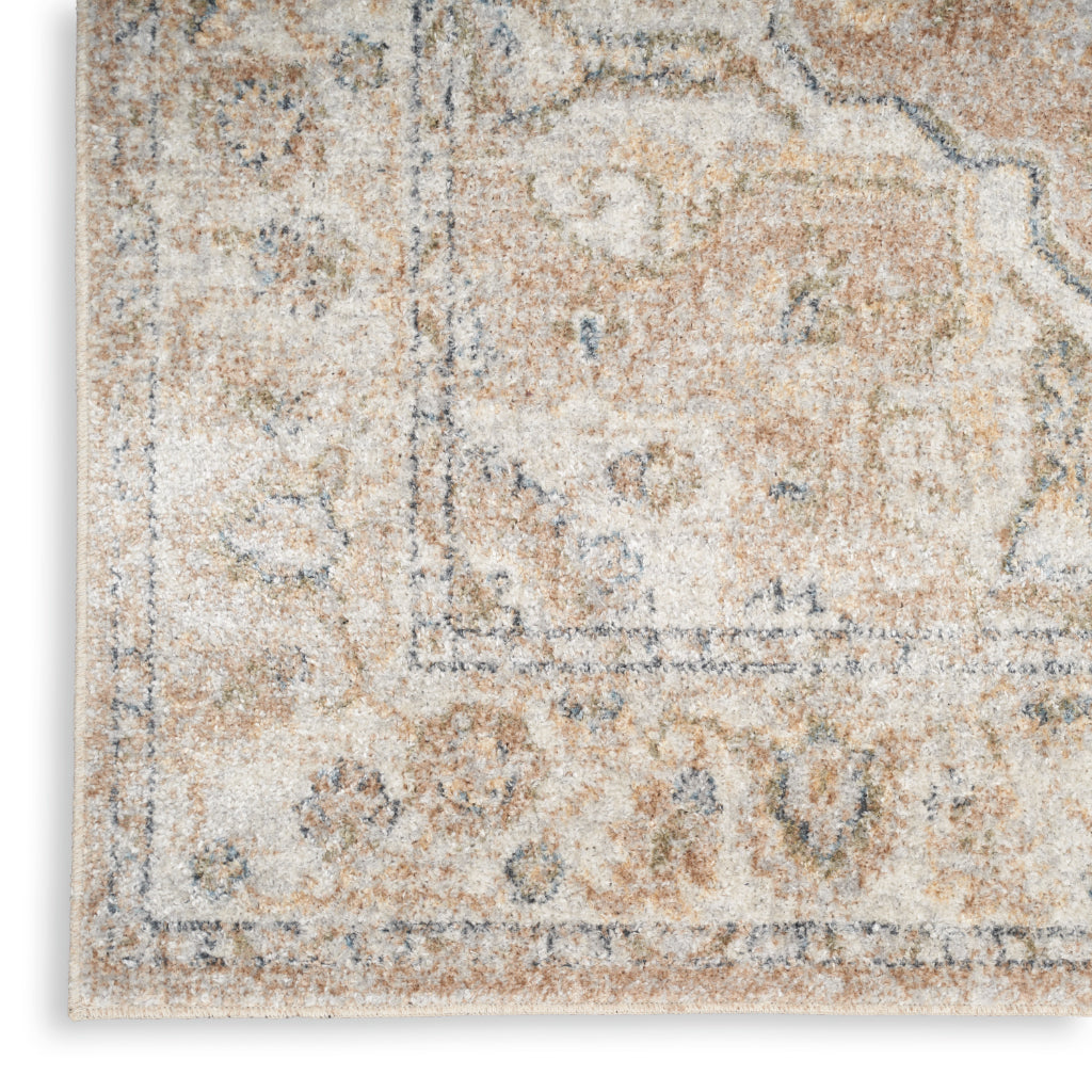 Nourison Home Astra ASW12 Rectangle Multicolor Machine Washable Rug - Power Loomed Persian Rug with Faded Beige Floral Design-