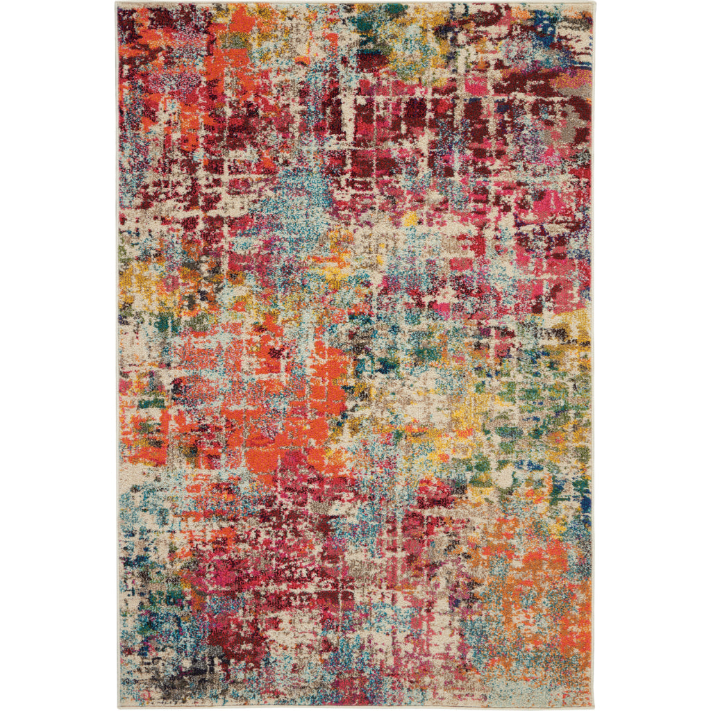 Nourison Home Celestial CES14 Multicolor Rectangle Indoor Area Rug - Power Loomed Modern Abstract Medium Pile Rug-