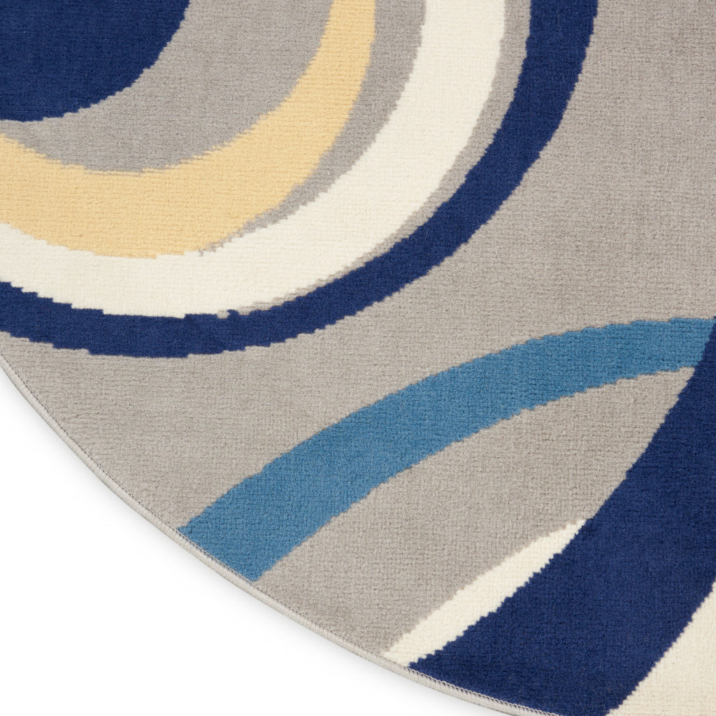 Nourison Home Grafix GRF21 Multicolor Indoor Round Area Rug - Power Loomed Medium Pile Rug