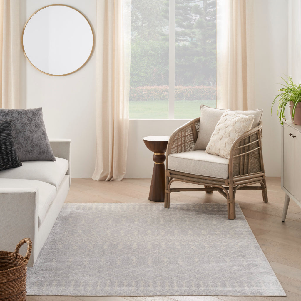 Nourison Home Astra ASW10 Rectangle Gray Machine Washable Area Rug - Elegant Indoor Bohemian Rug