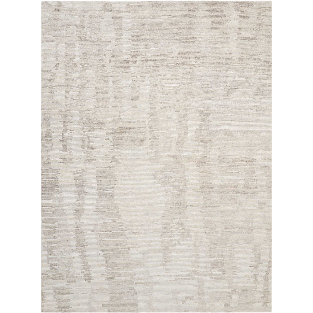 Nourison Home Ellora ELL01 Gray Rectangle Indoor Area Rug - Hand Knotted Medium Pile Living Room Rug-