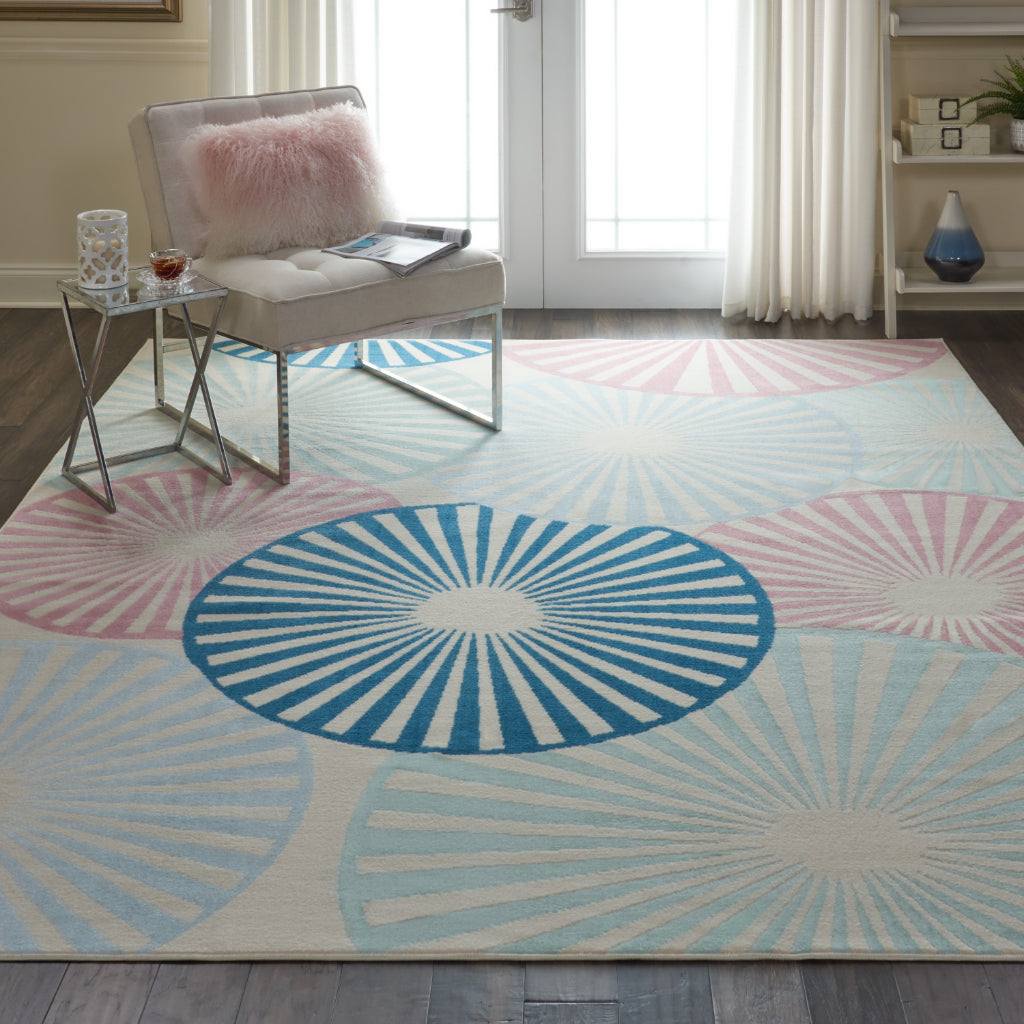 Nourison Home Grafix GRF20 Ivory/Multi Rectangle Indoor Area Rug - Power Loomed Medium Pile Living Room Rug-