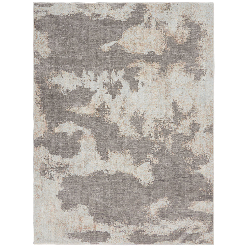 Nourison Home Imprints IMT03 Gray Rectangle Indoor Area Rug - Modern Style Medium Pile Abstract Rug