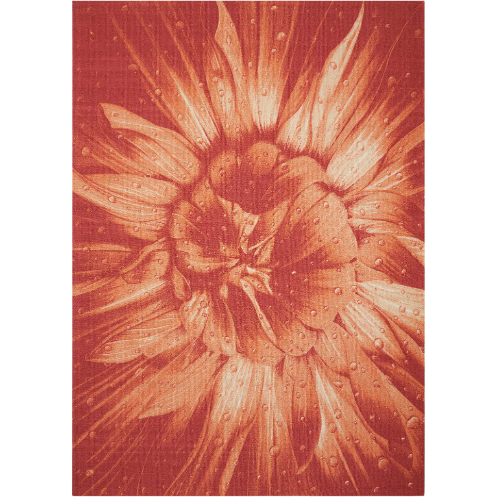 Nourison Home Coastal CSTL2 Red Rectangle Indoor / Outdoor Area Rug - Power Loomed Low Pile Rug-