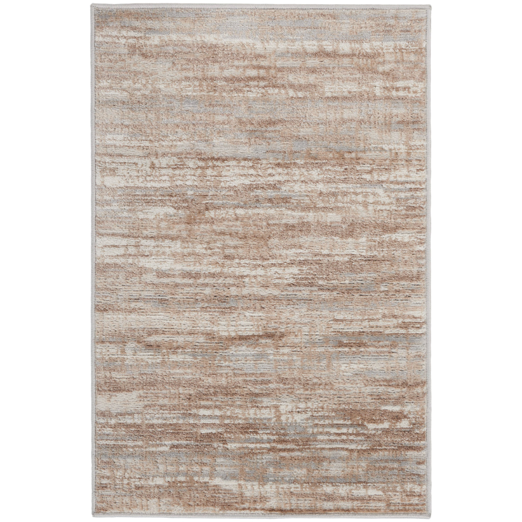 Nourison Home Elation ETN01 Two-Color Indoor Rectangle Area Rug - Power Loomed Low Pile Living Room Rug with Abstract Design