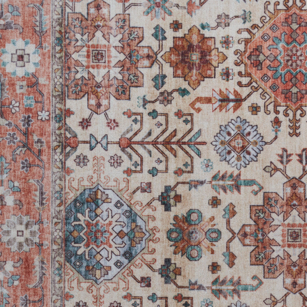 Nourison Home Fulton FUL12 Multicolor Indoor Rectangle Area Rug - Vintage Style Flatweave Low Pile Rug with Shades of Beige