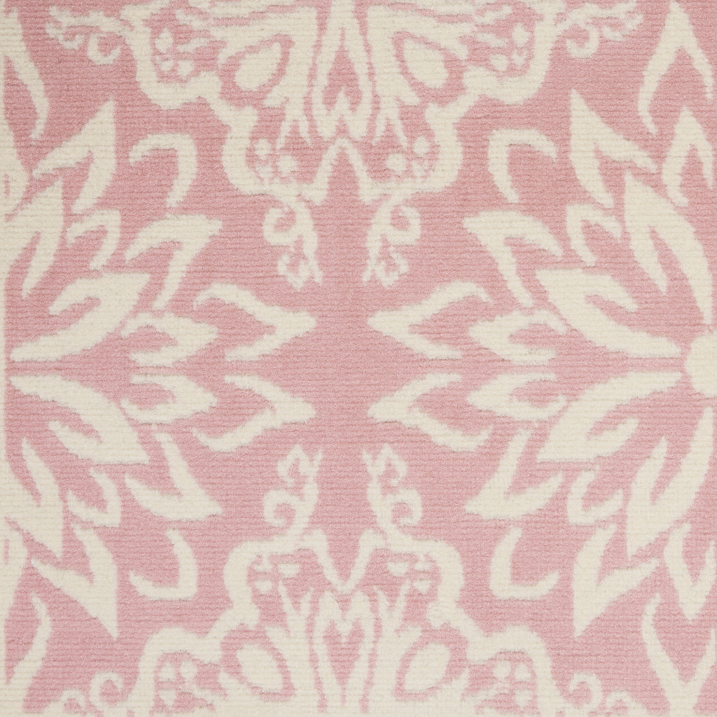 Nourison Home Jubilant JUB06 Pink Indoor Runner - Elegant Medium Pile Farmhouse Style Runner with Floral Design