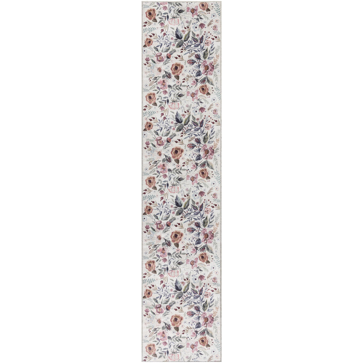 Nourison Home Nourison Washables NWB01 Ivory Pink Indoor Runner - Vintage Power Loomed Machine Made Low Pile
