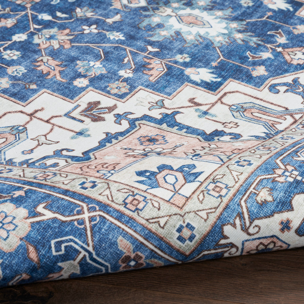 Nourison Home Fulton FUL10 Multicolor Indoor Runner - Vintage Style Flatweave Low Pile Hallway Runner with Shades of Blue