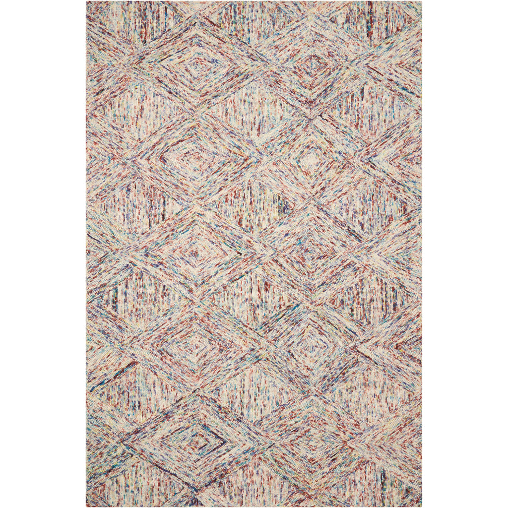 Nourison Home Linked LNK01 Multicolor Rectangle Indoor Area Rug - Hand Tufted Rug Made of 100% Wool