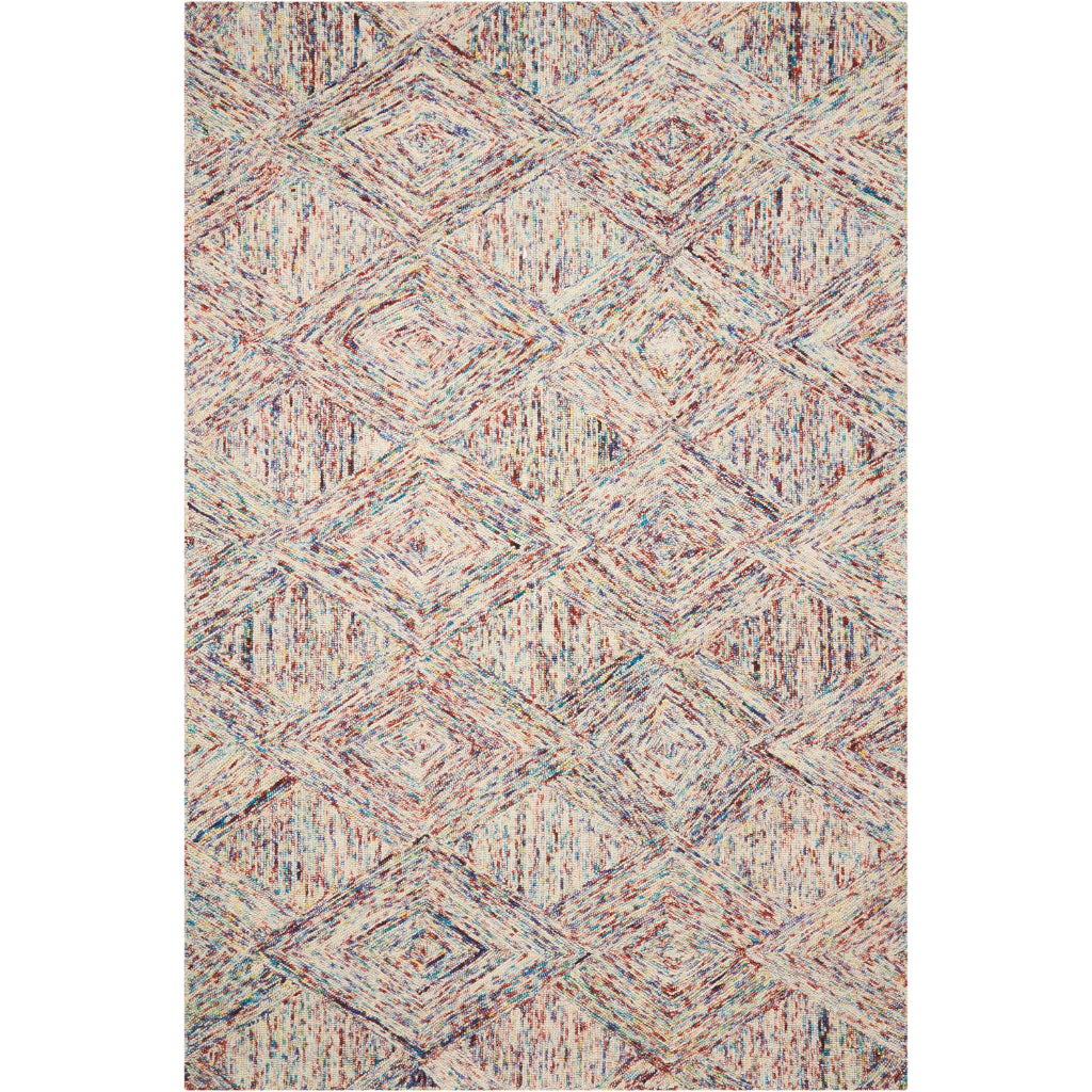 Nourison Home Linked LNK01 Multicolor Rectangle Indoor Area Rug - Hand Tufted Rug Made of 100% Wool-