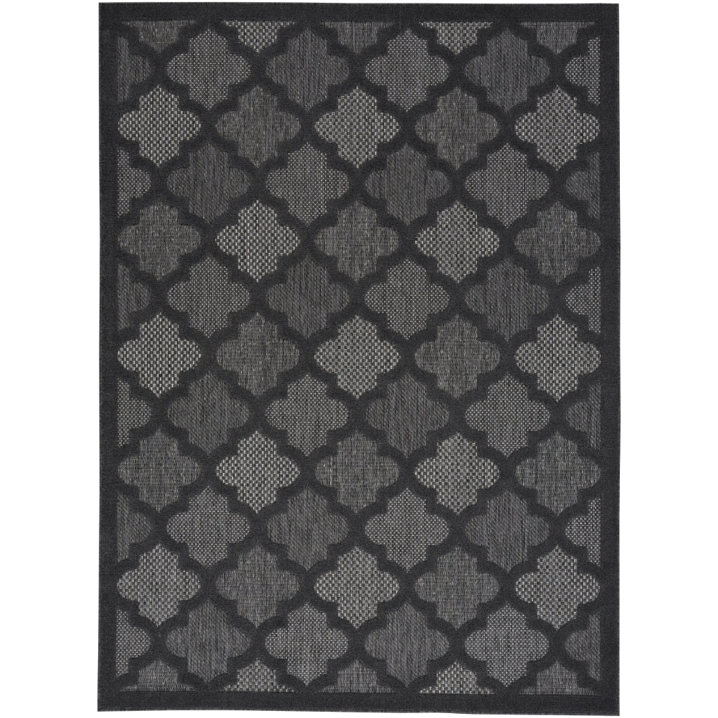 Nourison Home Easy Care NES01 Black Indoor / Outdoor Rectangle Rug - Modern Style Flatweave Low Pile Rug-