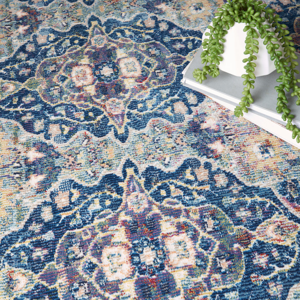 Nourison Home Global Vintage GLB16 Multicolor Rectangle Indoor Area Rug - Medium Pile Bohemian Rug with Floral Pattern