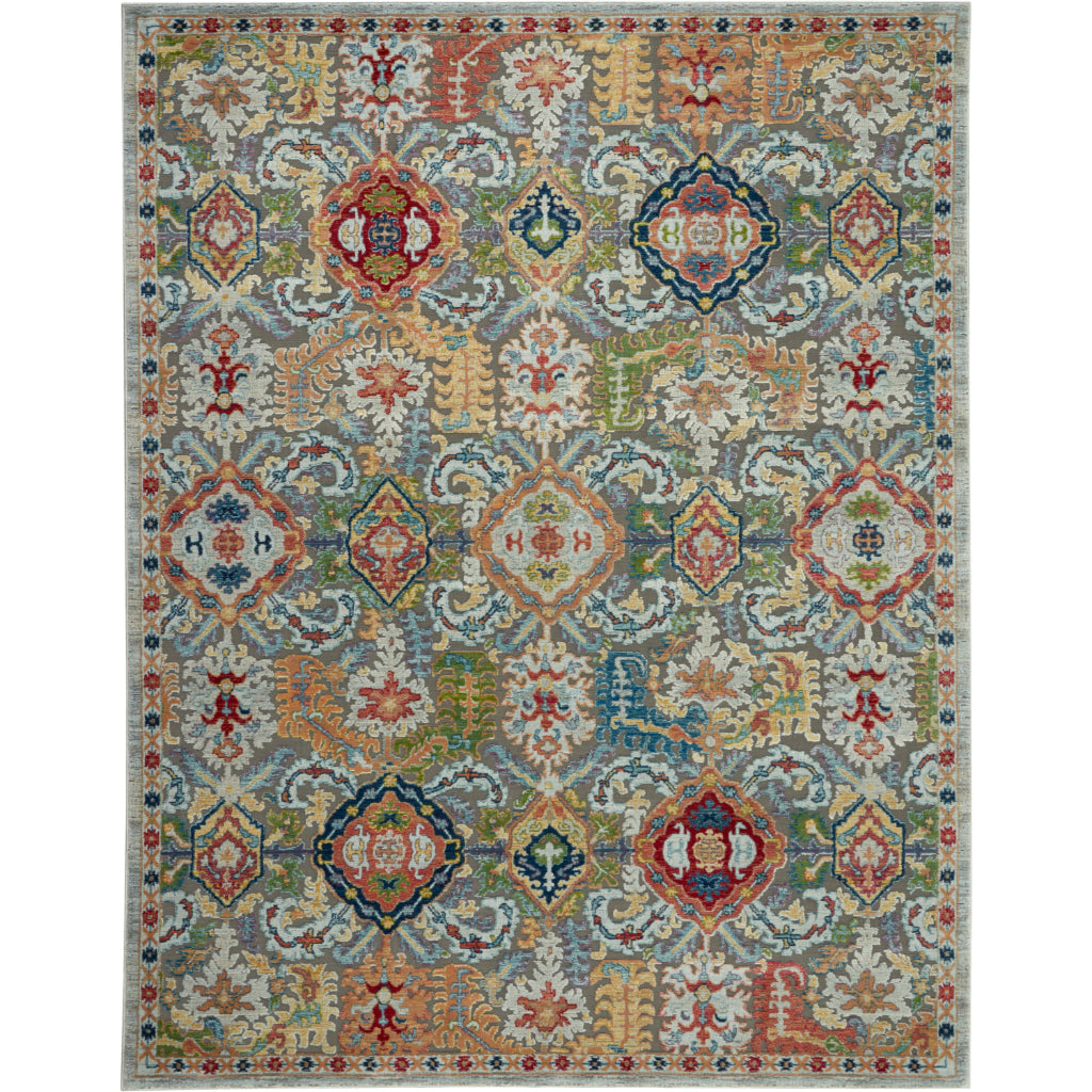 Nourison Home Global Vintage GLB12 Multicolor Rectangle Indoor Area Rug - Medium Pile Bohemian Rug