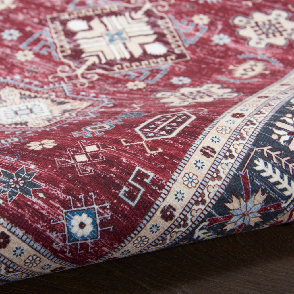 Nourison Home Fulton FUL03 Multicolor Indoor Runner - Vintage Style Flatweave Low Pile Hallway Runner with Shades of Red-