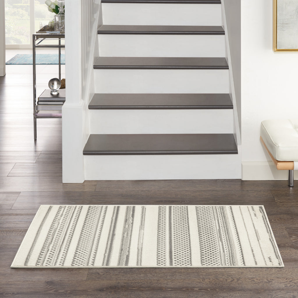 Nourison Home Grafix GRF41 Gray Indoor Rectangle Area Rug - Modern Abstract Medium Pile Rug