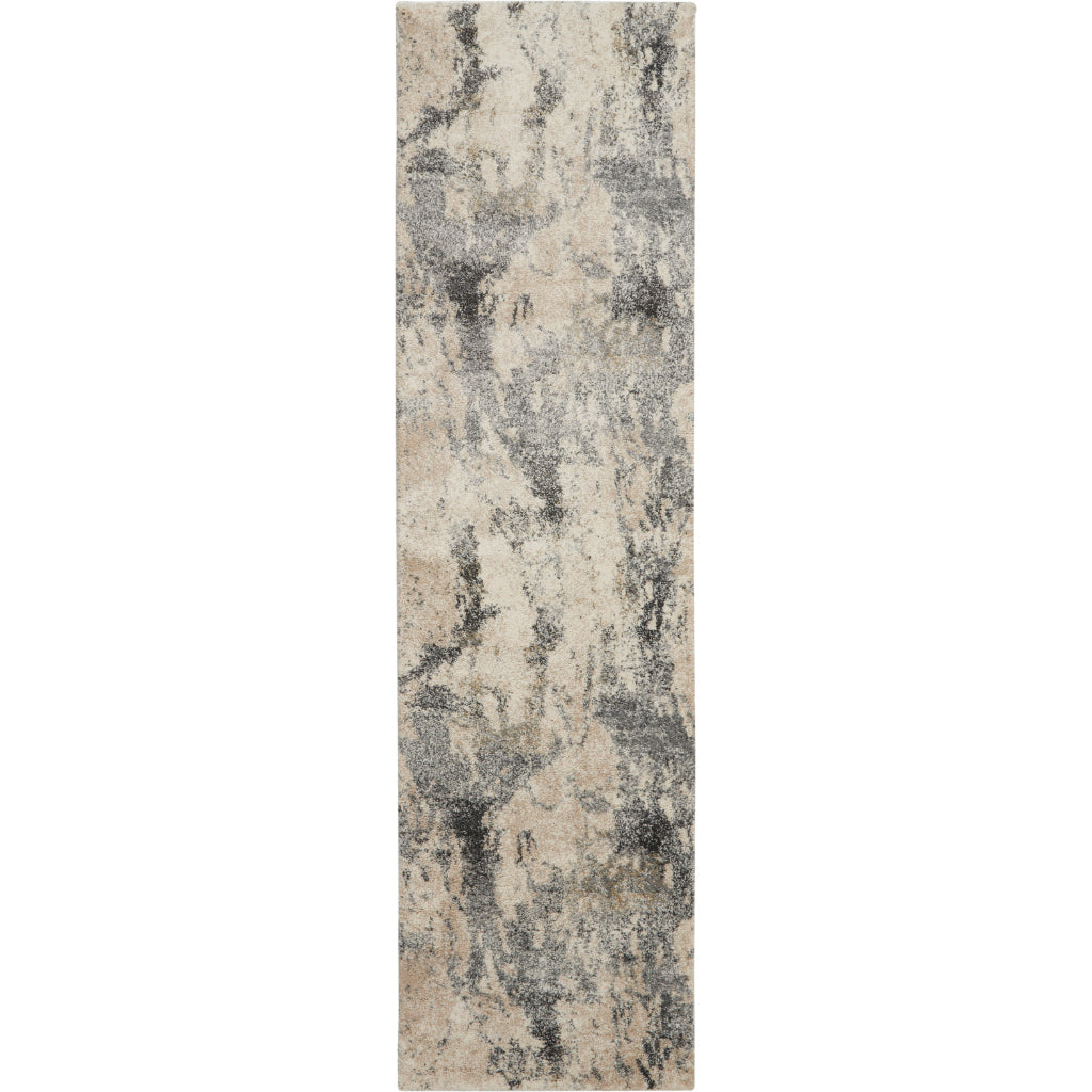 Nourison Home Fusion FSS16 Two-Color Indoor Runner - Modern Style Power Loomed Medium Pile Runner with Abstract Design-