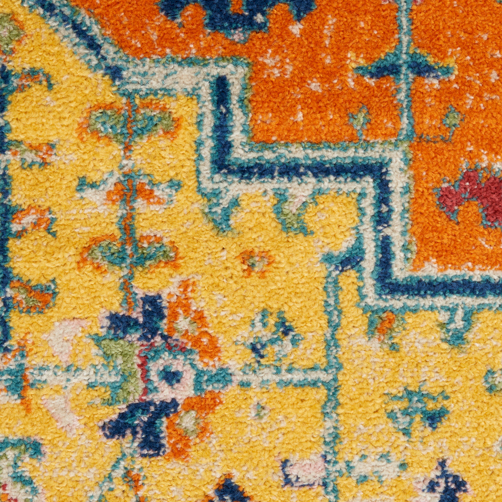 Nourison Home Allur ALR01 Machine Made Multicolor Rectangle Area Rug - Power Loomed Indoor Rug with Orange Persian Inspired Pattern-