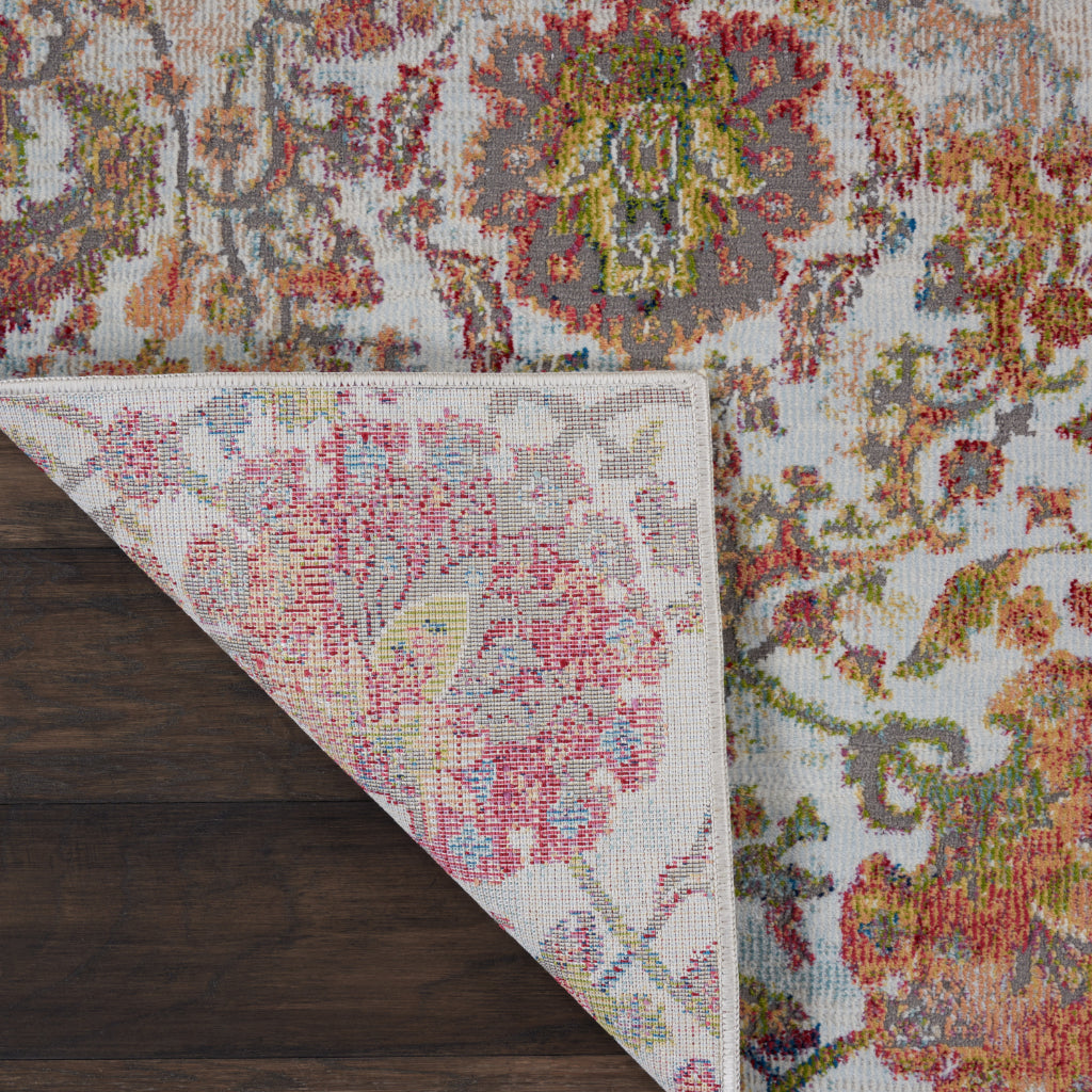 Nourison Home Global Vintage GLB06 Multicolor Indoor Runner - Vintage Medium Pile Floral Runner with Ivory-Orange Accent