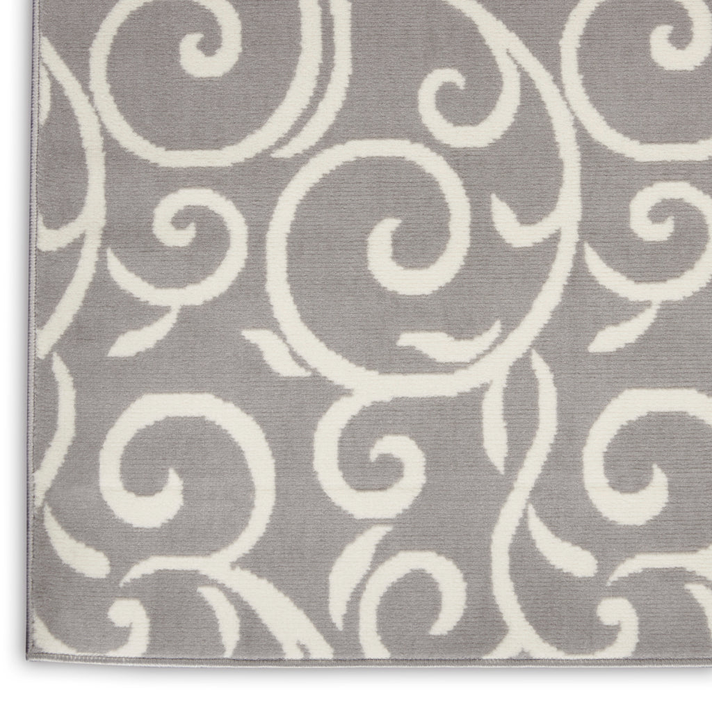 Nourison Home Grafix GRF19 Gray Indoor Rectangle Area Rug - Power Loomed Medium Pile Rug