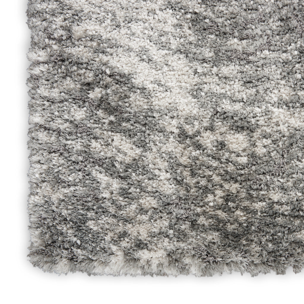 Nourison Home Dreamy Shag DRS04 Gray Indoor Rectangle Shag Rug - High Pile Abstract Rug with Jute Backing