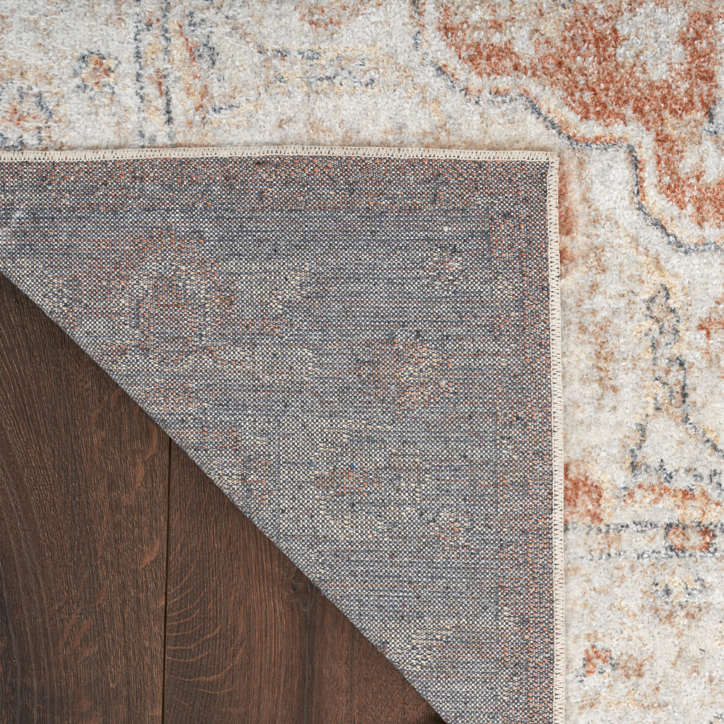 Nourison Home Astra ASW12 Rectangle Multicolor Machine Washable Rug - Power Loomed Persian Rug with Faded Brown Floral Design-